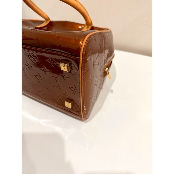 Louis Vuitton Tompkins Square Satchel Handbag Monogram Patent Leather Brown - Picture 14 of 15